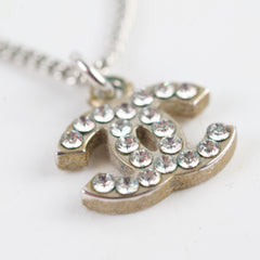 Chanel CC Logo Crystal Necklace