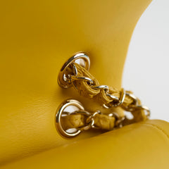 Chanel Python Medium M/L Classic Flap Yellow Series 22