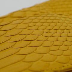 Chanel Python Medium M/L Classic Flap Yellow Series 22