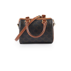 Celine Small Boston Bag in Triomphe Canvas