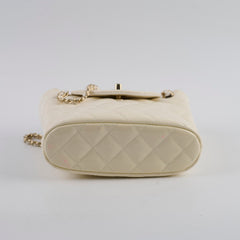 Chanel Mini Patent Shoulder Bag White