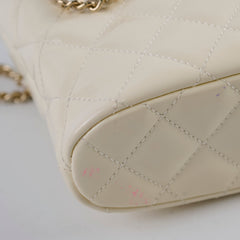 Chanel Mini Patent Shoulder Bag White