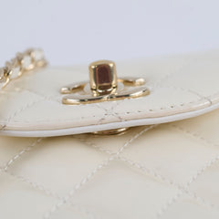 Chanel Mini Patent Shoulder Bag White