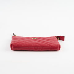 Gucci GG loge Pouch With Chain Red