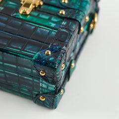 Louis Vuitton Crocodile Petite Malle Green Microchip