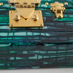 Louis Vuitton Crocodile Petite Malle Green Microchip