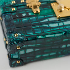 Louis Vuitton Crocodile Petite Malle Green Microchip