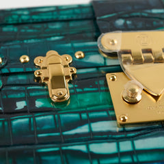 Louis Vuitton Crocodile Petite Malle Green Microchip