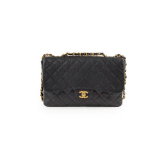 Chanel 24K Vintage Jumbo Single Flap Caviar Black