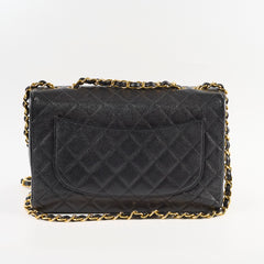 Chanel 24K Vintage Jumbo Single Flap Caviar Black
