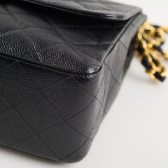 Chanel 24K Vintage Jumbo Single Flap Caviar Black