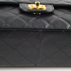 Chanel 24K Vintage Jumbo Single Flap Caviar Black