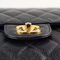 Chanel 24K Vintage Jumbo Single Flap Caviar Black