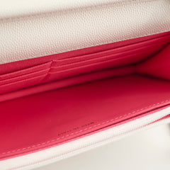 Chanel Seasaonal Caviar Wallet On Chain White Microchip