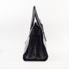 Saint Laurent Sac De Jour Croc Embossed Medium Black
