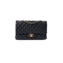 Chanel Medium/Large Caviar Double Classic Flap Dark Grey Microchip
