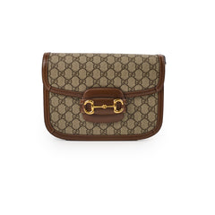 Gucci Horsebit 1955 GG Shoulder Bag Brown
