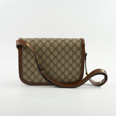 Gucci Horsebit 1955 GG Shoulder Bag Brown