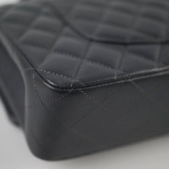 Chanel Medium/Large Caviar Double Classic Flap Dark Grey Microchip