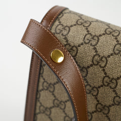 Gucci Horsebit 1955 GG Shoulder Bag Brown