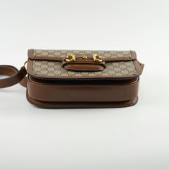 Gucci Horsebit 1955 GG Shoulder Bag Brown