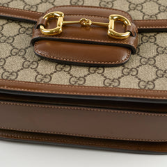 Gucci Horsebit 1955 GG Shoulder Bag Brown