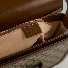 Gucci Horsebit 1955 GG Shoulder Bag Brown