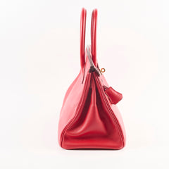 Hermes Birkin 30 Rouge Casaque Epsom A stamp