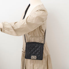 Chanel Square Boy Bag Nubuck Suede/Leather Black