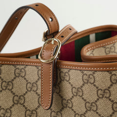 Gucci GG Emblem Canvas Medium Tote Beige