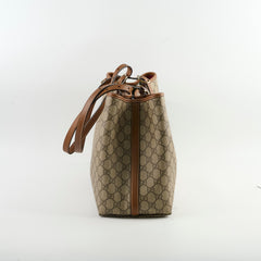 Gucci GG Emblem Canvas Medium Tote Beige