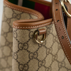 Gucci GG Emblem Canvas Medium Tote Beige