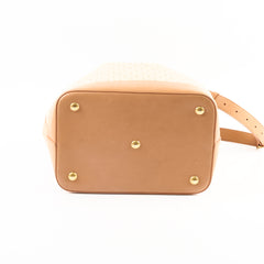 Saint Laurent Monogram Canvas Bucket Bag Beige