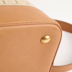 Saint Laurent Monogram Canvas Bucket Bag Beige