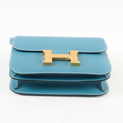 Hermes Constance 18 New Blue Jean W Stamp 2024