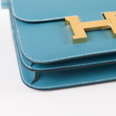Hermes Constance 18 New Blue Jean W Stamp 2024