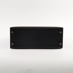 Hermes Kelly 28 Epsom Brush Gold Special Order Noir A Stamp