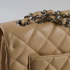 Chanel Jumbo Single Flap Caviar Beige
