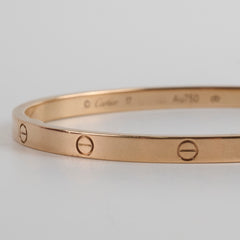 Cartier Love Bracelet Small Model Pink Gold Size 17