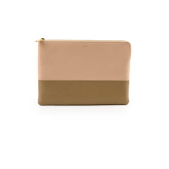 Celine Bi Colour Leather Pouch Beige/Brown