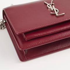 Saint Laurent Mini Sunset Burgundy