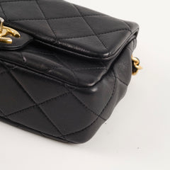 Chanel Seasonal Top Handle Crossbody Bag Lambskin Black