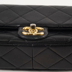 Chanel Seasonal Top Handle Crossbody Bag Lambskin Black