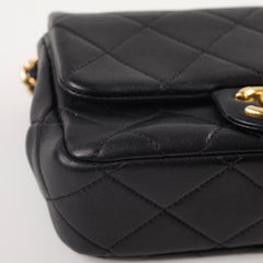 Chanel Seasonal Top Handle Crossbody Bag Lambskin Black