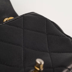 Chanel Seasonal Top Handle Crossbody Bag Lambskin Black