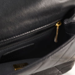 Chanel Seasonal Top Handle Crossbody Bag Lambskin Black