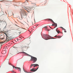 Christina Dior 90 x 90 Floral Silk Scarf Rose