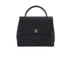 Chanel Vintage Kelly Denim Black