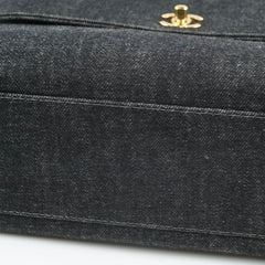 Chanel Vintage Kelly Denim Black