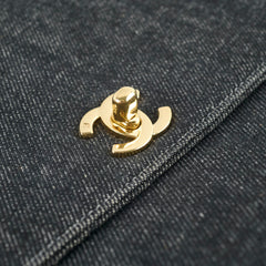 Chanel Vintage Kelly Denim Black